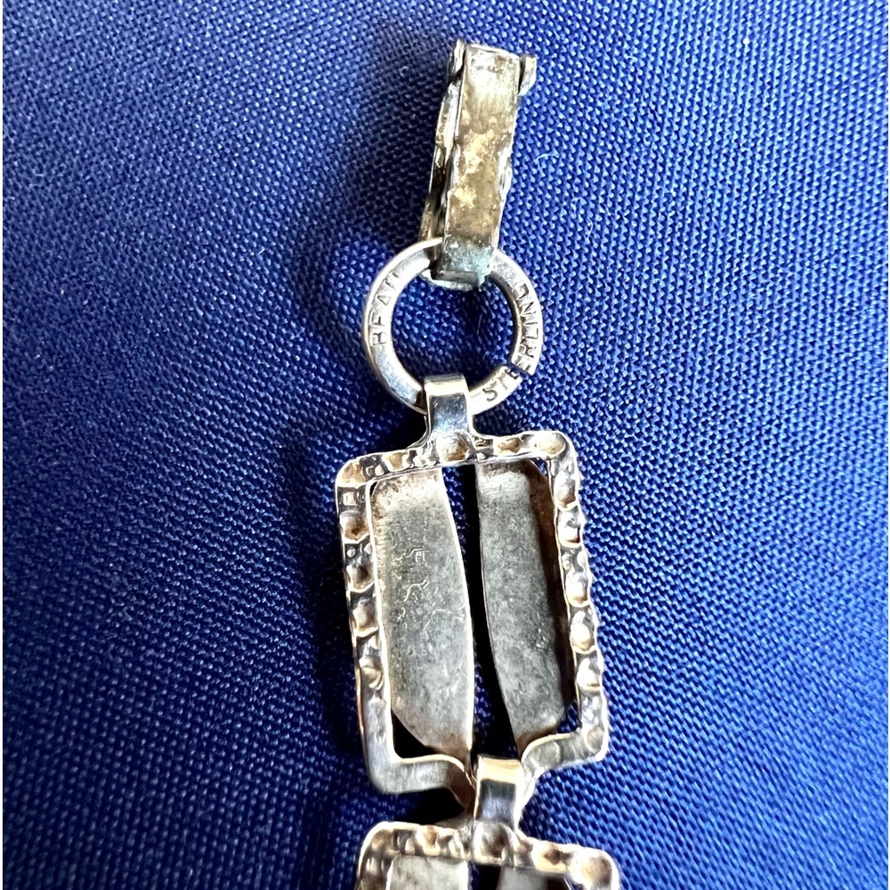 Beau Sterling .925 Rectangular Link Bracelet Vint… - image 7